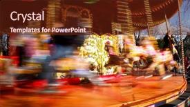  Presentation with merry chrismas - Audience pleasing theme consisting of carousel merry-go-round while backdrop and a tawny brown colored foreground