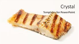  Presentation with bone fish - Cool new PPT theme with carp fillet with bone backdrop and a cream colored foreground