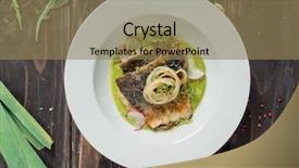  Presentation with celery - Colorful presentation theme enhanced with carp-fillet-with-cream backdrop and a coral colored foreground