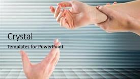  Presentation with composite - Theme enhanced with carpal tunnel syndrome - digital composite of hands retaining background and a light blue colored foreground