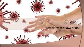  Presentation with virus - Colorful slide deck enhanced with carpal tunnel syndrome - digital composite of hands surrounded backdrop and a coral colored foreground