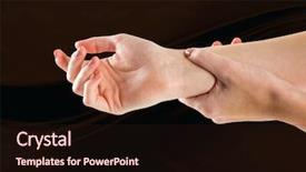  Presentation with carpal tunnel - Amazing presentation theme having carpal tunnel syndrome - digital composite of woman hands backdrop and a wine colored foreground