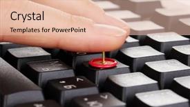  Presentation with close up of printer ink - Presentation theme featuring carpal tunnel syndrome - painful typing on keyboard close-up background and a lemonade colored foreground