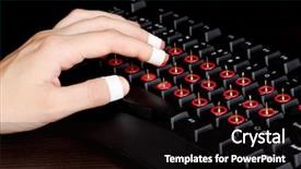  Presentation with close up of judo judo - Audience pleasing slides consisting of carpal tunnel syndrome - painful typing on keyboard close-up backdrop and a  colored foreground