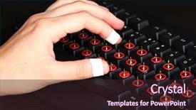  Presentation with carpal tunnel - Slides featuring carpal tunnel syndrome - painful typing on keyboard close-up background and a wine colored foreground