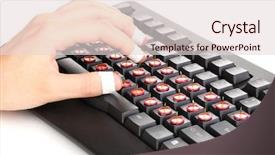  Presentation with carpal tunnel - Presentation theme consisting of carpal tunnel syndrome - painful typing on keyboard close-up background and a lemonade colored foreground