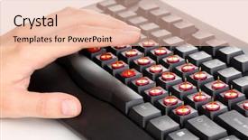  Presentation with close up of a brick - Presentation having carpal tunnel syndrome - painful typing on keyboard close-up background and a lemonade colored foreground