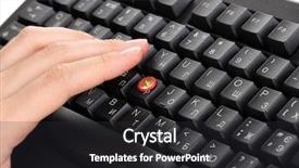  Presentation with keyboard - Slides enhanced with carpal tunnel syndrome - painful typing on keyboard close-up background and a  colored foreground