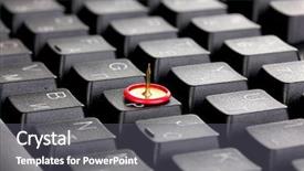  Presentation with keyboard - Slide deck enhanced with carpal tunnel syndrome - painful typing pin on keyboard background and a gray colored foreground