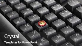  Presentation with pin tail on donkey - PPT layouts with carpal tunnel syndrome - painful typing pin on keyboard background and a dark gray colored foreground