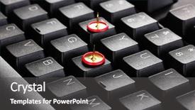  Presentation with close up of sundew drosera - Audience pleasing presentation design consisting of hina doll japanese traditional doll backdrop and a coral colored foreground.