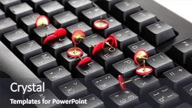  Presentation with carpal tunnel - Audience pleasing PPT theme consisting of carpal tunnel syndrome - painful typing pins on keyboard backdrop and a dark gray colored foreground