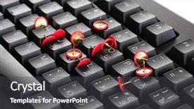  Presentation with carpal tunnel - Presentation theme having carpal tunnel syndrome - painful typing pins on keyboard background and a  colored foreground