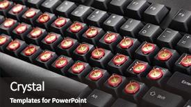  Presentation with keyboard - Presentation theme with carpal tunnel syndrome - painful typing pins on keyboard background and a  colored foreground