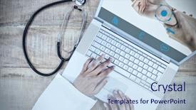  Presentation with carpal tunnel - Slide set enhanced with carpal tunnel syndrome - woman with hand injury background and a sky blue colored foreground