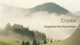  Presentation with forest morning - Presentation design consisting of carpathian-mountain-forest-at-early background and a lemonade colored foreground