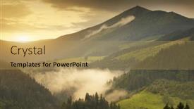  Presentation with morning sunrise - Theme enhanced with carpathian-mountain-range-at-early background and a coral colored foreground