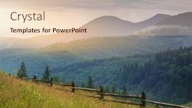  Presentation with morning sunrise - Presentation theme with carpathian-mountain-range-at-early background and a lemonade colored foreground