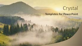  Presentation with morning sunrise - PPT layouts with carpathian-mountain-range-at-early background and a blonde colored foreground