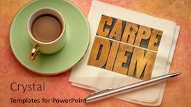  Presentation with existential - Cool new PPT layouts with carpe-diem-enjoy-life-before backdrop and a coral colored foreground