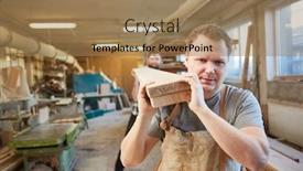  Presentation with apprentice - Colorful PPT layouts enhanced with carpenter-apprentice-and-a-colleague backdrop and a coral colored foreground