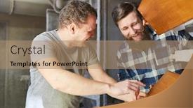  Presentation with apprentice - Colorful PPT layouts enhanced with carpenter-apprentice-and-instructor-check backdrop and a coral colored foreground