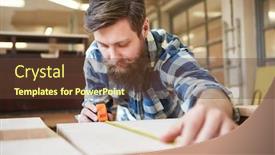  Presentation with carpenter - Audience pleasing presentation theme consisting of carpenter-as-a-furniture-maker backdrop and a tawny brown colored foreground