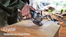  Presentation with carpenter - Cool new theme with carpenter at work on job backdrop and a coral colored foreground