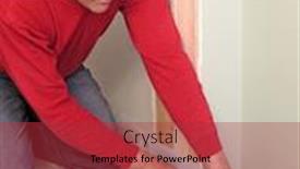  Presentation with flooring - Audience pleasing PPT theme consisting of carpenter-cutting-underlayment-for-flooring backdrop and a red colored foreground