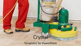  Presentation with maintenance - PPT layouts enhanced with carpenter doing parquet wood floor background and a soft green colored foreground