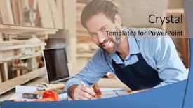  Presentation with bamboo drawing - PPT layouts featuring carpenter drawing floorplan with joy background and a  colored foreground