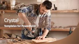  Presentation with nail - Theme having carpenter driving screw nail background and a coral colored foreground