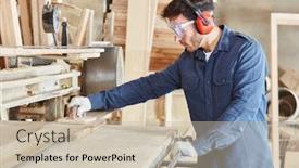  Presentation with wood joinery - PPT layouts enhanced with carpenter-grinds-wood background and a soft green colored foreground