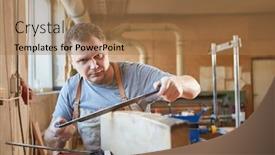  Presentation with woodworking - Amazing theme having carpenter-in-manual-woodworking-debarks backdrop and a coral colored foreground