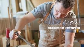  Presentation with carpenter - Presentation theme having carpenter-in-training-when-debarking background and a coral colored foreground