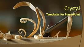  Presentation with chisel - Presentation design featuring carpenter-planing-with-chisel-macro background and a tawny brown colored foreground