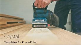  Presentation with carpenter - Amazing presentation design having carpenter-process-the-wood backdrop and a lemonade colored foreground