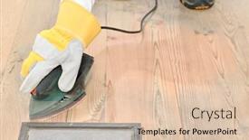  Presentation with electrical - Presentation theme featuring carpenter-s-hand-sanding background and a lemonade colored foreground