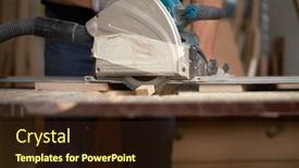  Presentation with carpenter - Theme enhanced with carpenter-sawing-wooden-boards background and a wine colored foreground