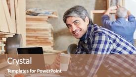  Presentation with coffe - Amazing PPT layouts having carpenter taking a coffe backdrop and a coral colored foreground