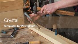  Presentation with chisel - Slides enhanced with carpenter-working-with-a-chisel background and a violet colored foreground