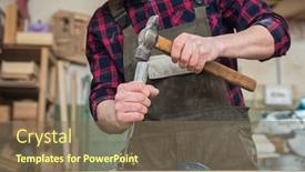  Presentation with chisel - Amazing theme having carpenter-working-with-a-chisel backdrop and a violet colored foreground