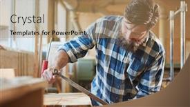  Presentation with woodworking - Amazing theme having carpenter-works-with-the-tension backdrop and a coral colored foreground