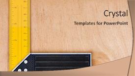  Presentation with wood panel - PPT layouts featuring carpenters square over a wood background and a  colored foreground