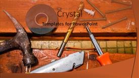  Presentation with tools - Slides consisting of carpenters-tools-on-wooden-boards background and a red colored foreground