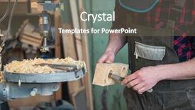  Presentation with drilling machine - Colorful presentation enhanced with carpenters with electric drill machine backdrop and a gray colored foreground