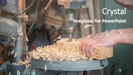  Presentation with drilling - Beautiful slide set featuring carpenters with electric drill machine backdrop and a violet colored foreground