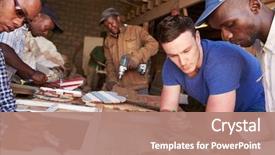  Presentation with south africa - Presentation theme consisting of carpentry workshop south africa background and a coral colored foreground