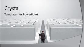  Presentation with red carpet ceremony - Colorful presentation enhanced with carpet arrow between two maze backdrop and a white colored foreground