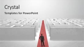  Presentation with red carpet - Presentation having carpet arrow between two maze background and a  colored foreground